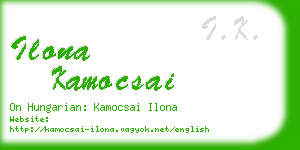 ilona kamocsai business card